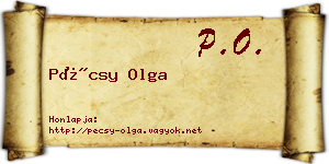 Pécsy Olga névjegykártya